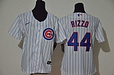Youth Cubs 44 Anthony Rizzo White Nike Cool Base Jersey